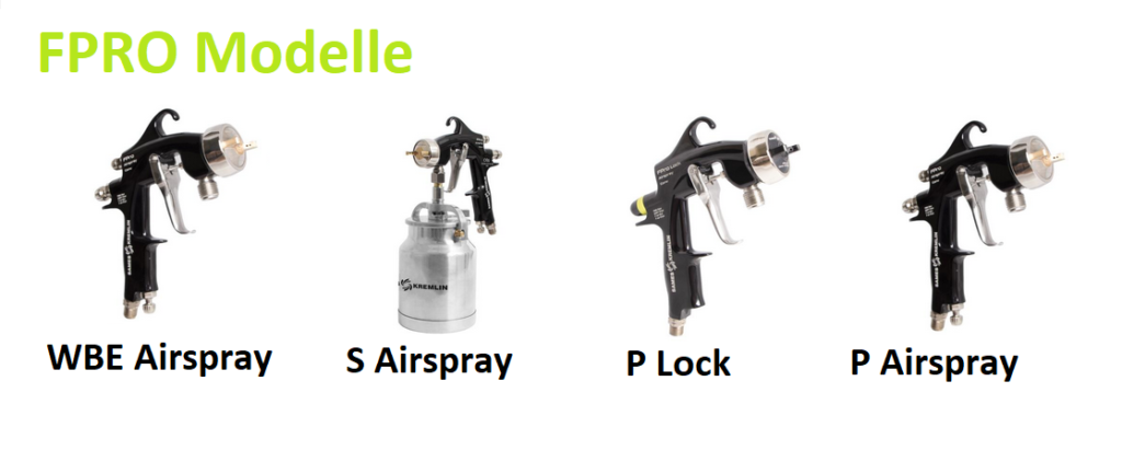 Modèles de pistolets de pulvérisation FPRO de Sames Kremlin
